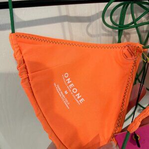 OneOne NWT Orange Tie String Bikini Top, M